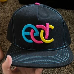 Black EDC Cap with Colorful Embroidery